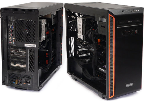 Vorder-, Rückansicht- Computer Gehäuse: be quiet! Pure Base 600 Window Orange   - Gaming PC - full power gaming