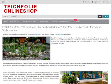 Startseite Shopsystem Teichfolien